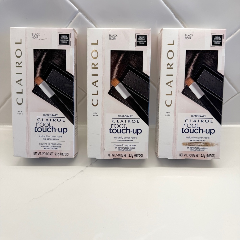 SET OF 3! Clairol Root Touch-Up Concealing Powder Black 2.1g 40-60 Uses